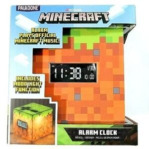 Mojang Minecraft Alarm Clock Mood Light and Plays Official Minecraft Music